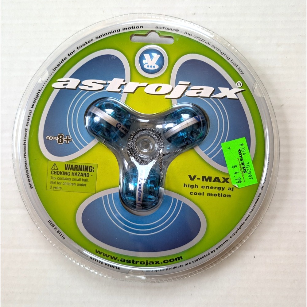 Astrojax V-Max Defy Gravity High Action Spinning Toy Blue 2003 NOS